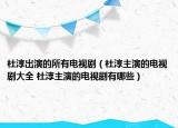 杜淳出演的所有電視?。ǘ糯局餮莸碾娨晞〈笕?杜淳主演的電視劇有哪些）