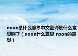 noon是什么意思中文翻譯是什么意思啊了（noon什么意思 noon的意思）