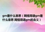 gm是什么意思（網(wǎng)絡用語gm是什么意思 網(wǎng)絡用語gm的含義）