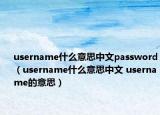 username什么意思中文password（username什么意思中文 username的意思）