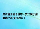 安江屬于哪個(gè)城市（安江屬于湖南哪個(gè)市 安江簡介）