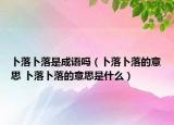 卜落卜落是成語嗎（卜落卜落的意思 卜落卜落的意思是什么）