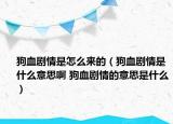 狗血劇情是怎么來的（狗血劇情是什么意思啊 狗血劇情的意思是什么）