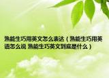 熟能生巧用英文怎么表達(dá)（熟能生巧用英語怎么說 熟能生巧英文到底是什么）